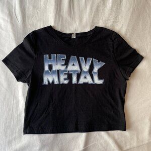 Heavy Metal womens XS crop top 100% cotton